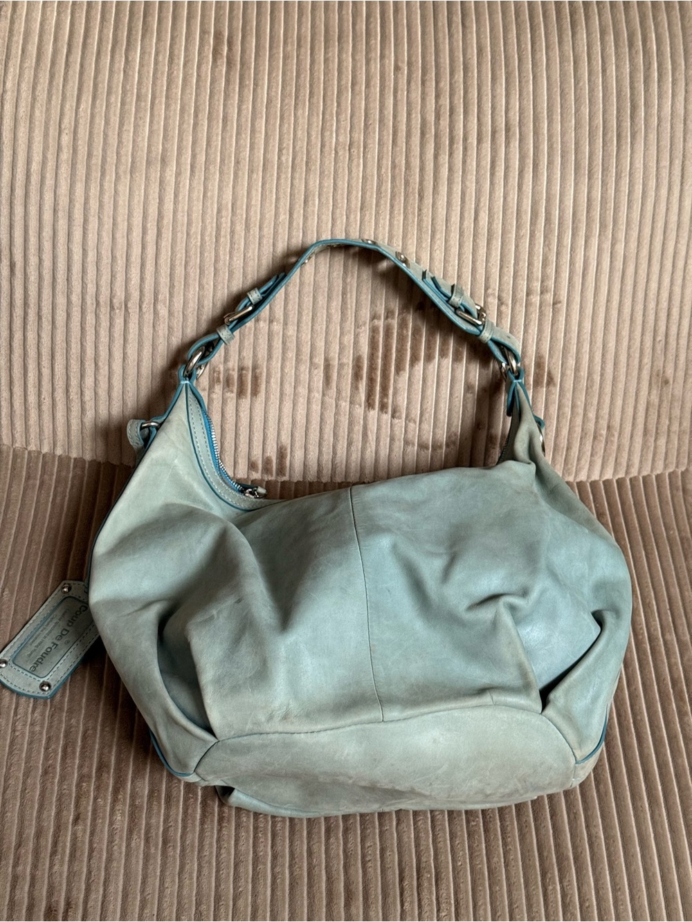 Coup De Foudre Pale Blue Soft Leather Hobo Bag - Luxury Specialist